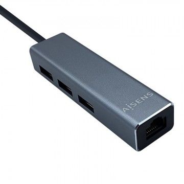 Hub USB tipo C Aisens A109-0396/ 3xUSB/ 1xRJ45/ Cinza AISENS - 1