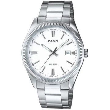 Relógio feminino analógico da coleção Casio LTP-1302PD-7A1VEG/ 44 mm/ prata e branco CASIO - 1