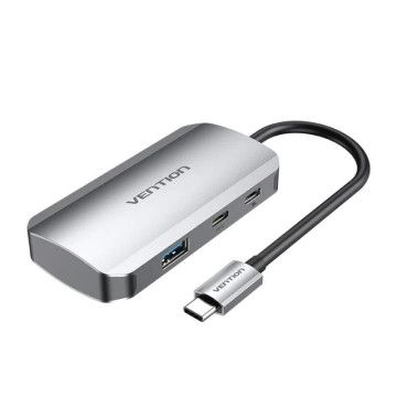 Hub Vention USB tipo C TNDHB/ 3xUSB/ 1xUSB tipo C/ 1xUSB tipo C PD