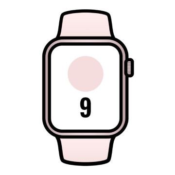 Apple Watch Series 9/ GPS/ Celular/ 41 mm/ Caixa de alumínio rosa/ Pulseira esportiva rosa claro S/M Apple - 1