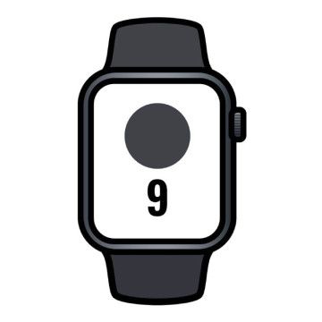Apple Watch Series 9/ GPS/ 45 mm/ celular/ caixa de alumínio meia-noite/ pulseira esportiva meia-noite M/L Apple - 1