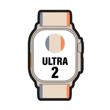 Apple Watch Ultra 2/GPS/Celular/49mm/Caixa de titânio/Laranja/Bege Alça de trilha M/L Apple - 1