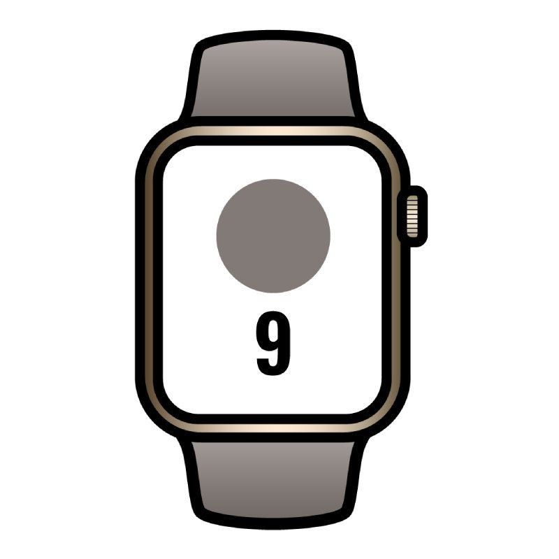 Apple Watch Series 9/ Gps/ Celular/ 41 mm/ Caixa em aço dourado/ Pulseira esportiva de argila S/M Apple - 1