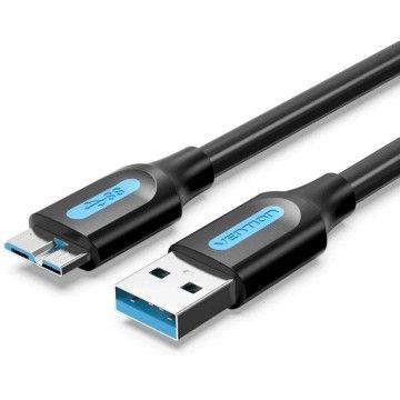 Cabo USB 3.0 Vention COPBC/ USB Macho - MicroUSB Macho/ 25cm/ Preto