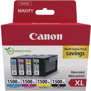 Cartucho de tinta Canon PGI-1500XL multipack original de alta capacidade/ciano/magenta/amarelo/preto CANON - 1